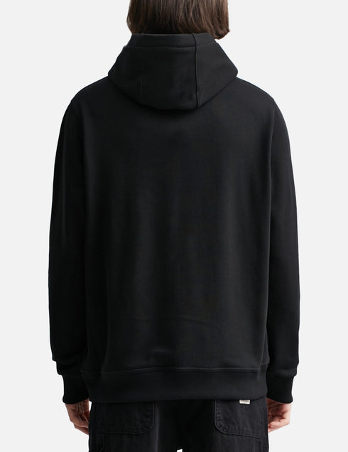 BURBERRY EMBROIDERY LOGO HOODIE WITH SILICONE PATCH | BLACK