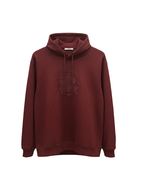 BURBERRY EMBROIDERY LOGO HOODIE WITH SILICONE PATCH | DRAK REDDISH BROWN