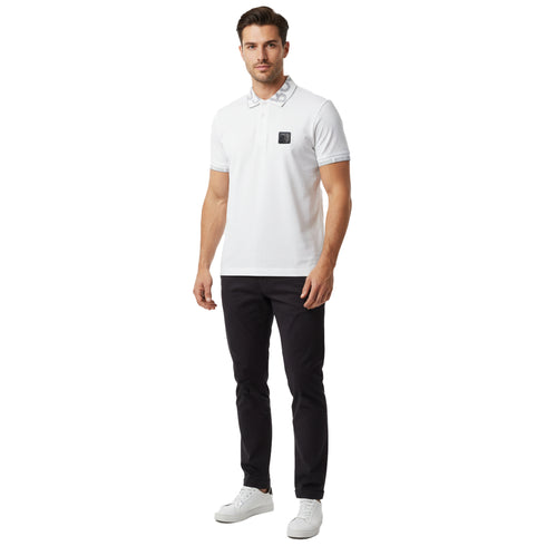 HUGO BOSS METALLIC PATCH LOGO AND SIGNATURE PRINT | WHITE