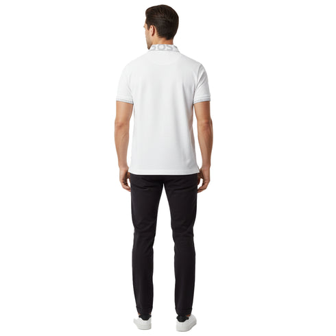 HUGO BOSS METALLIC PATCH LOGO AND SIGNATURE PRINT | WHITE