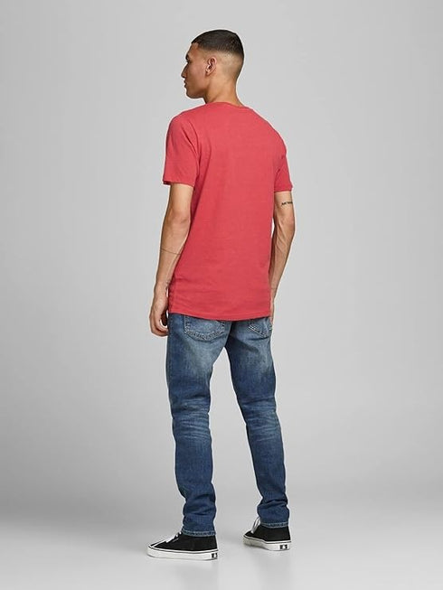 JACK & JONES MEN'S JJEJEANS CREW NECK T-SHIRT | TRUE RED