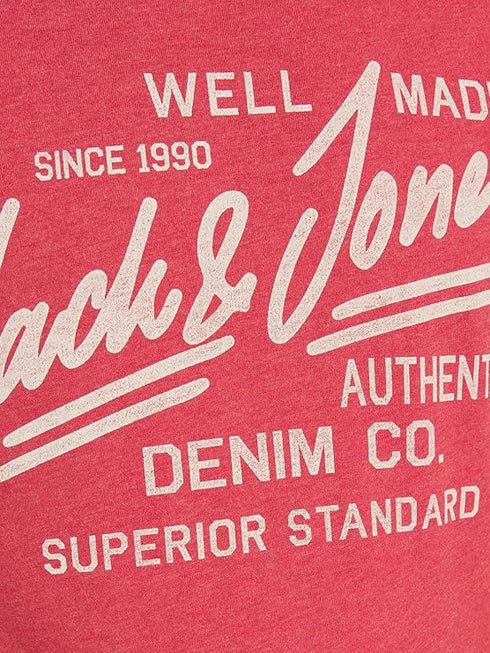 JACK & JONES MEN'S JJEJEANS CREW NECK T-SHIRT | TRUE RED