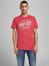 JACK & JONES MEN'S JJEJEANS CREW NECK T-SHIRT | TRUE RED