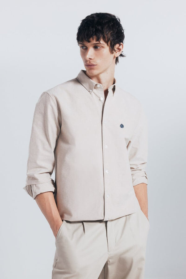 SPRINGFIELD OXFORD SHIRT – REGULAR FIT | BEIGE