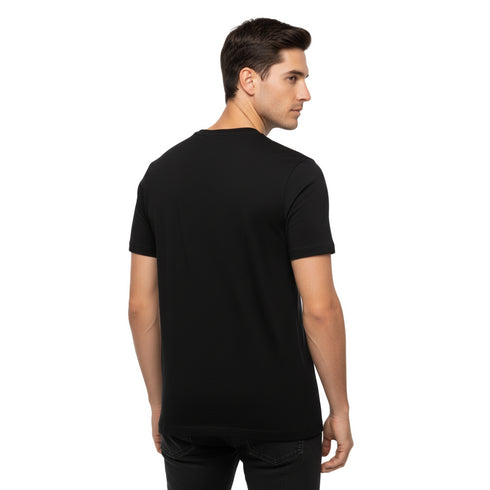 JACK & JONES MEN PRINTED ROUND NECK T-SHIRT | BLACK