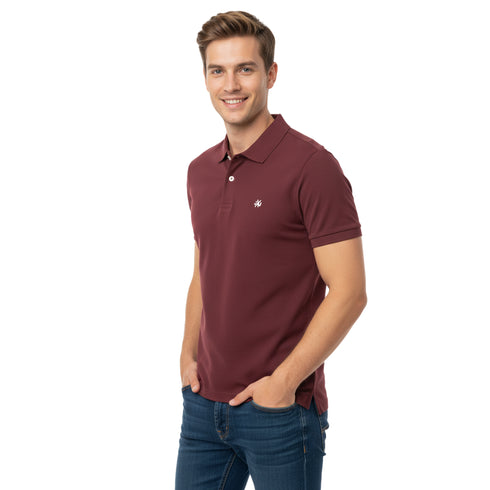 JACK & JONES PLAIN POLO | MAROON