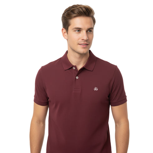 JACK & JONES PLAIN POLO | MAROON