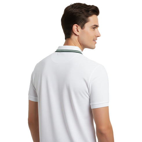 HUGO BOSS POLO SHIRT WITH EMBROIDERED LOGO | WHITE