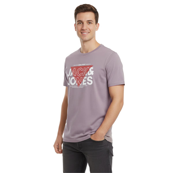 JACK & JONES PRINTED LOGO T- SHIRT | GREY