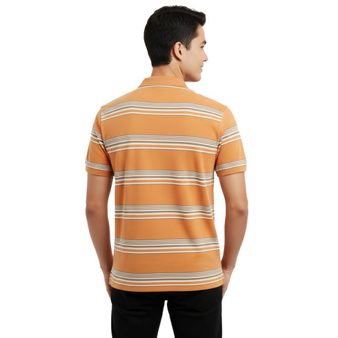 JACK & JONES – RETRO STRIPED SLIM POLO SHIRT | ORANGE