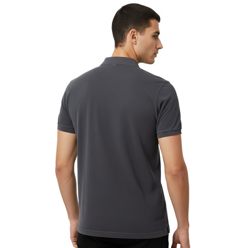 JACK & JONES ORIGINALS SIGNATURE POLO SHIRT | CHARCOAL BLACK