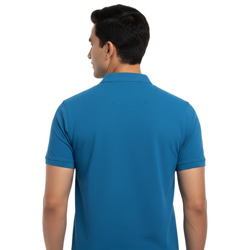 JULES. TODAYSOUTFIT-RIBBED-REGULAR FIT POLO SHIRT | BLUE