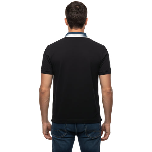 HUGO BOSS REGULAR-FIT POLO SHIRT WITH BOSS LOGO | BLACK