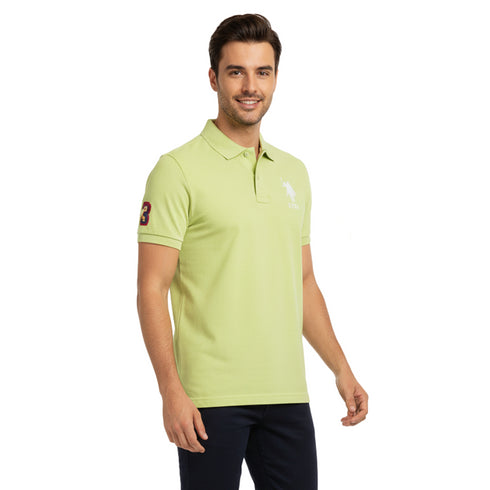 U.S POLO ASSN. PIQUE PRINTED GRAPHIC POLO-MENS | LIME