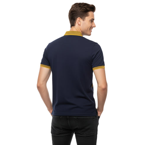 HUGO BOSS WITH BOSS LOGO POLO SHIRT | NAVY