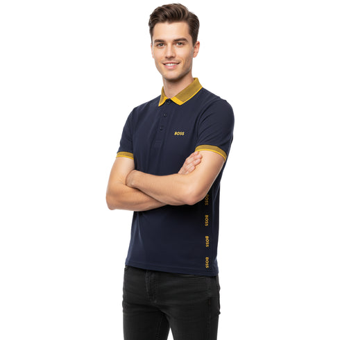 HUGO BOSS WITH BOSS LOGO POLO SHIRT | NAVY