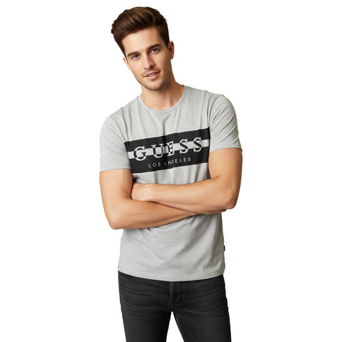 GUESS CLASSIC LOS ANGELES LOGO MEN'S T-SHIRT | LIGHT GRAY