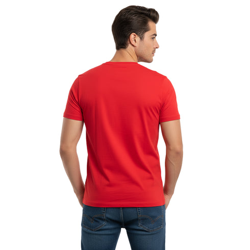 ARMANI EXCHANGE WHITE BOX PATTERN TEE | RED