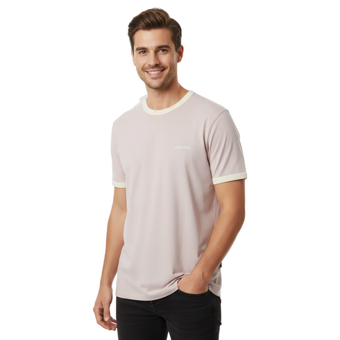 ESPRIT RELAXED FIT GRAPHIC TEE | BLUSH PINK WITH WHITE PRINT (SALE)