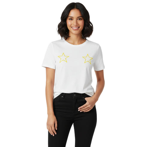 OVS PLAIN STARS T-SHIRT | WHITE