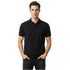 LACOSTE – CLASSIC POLO SHIRT WITH STRIPED COLLAR & EMBROIDERED LOGO | BLACK