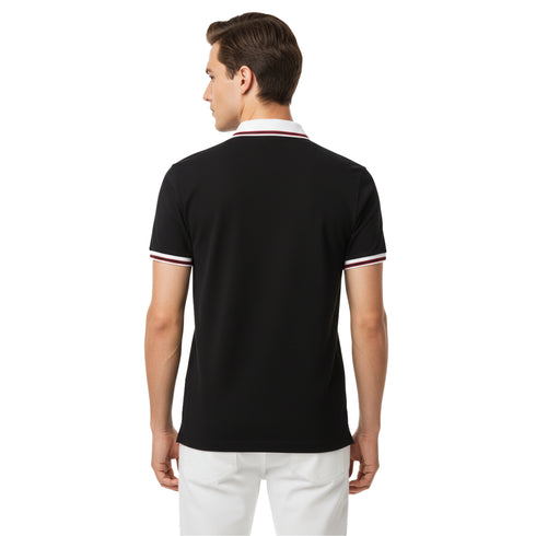 LACOSTE MEN SLIM FIT CLASSIC STRIPED POLO SHIRT | BLACK