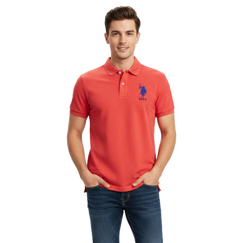 U.S POLO ASSN PIQUE PRINTED GRAPHIC POLO SHIRT | D.PEACH