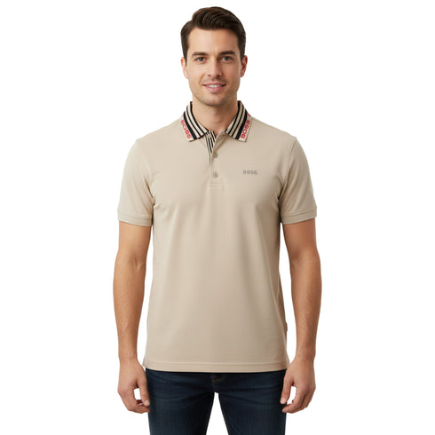 HUGO BOSS POLO WITH LOGO | BEIGE