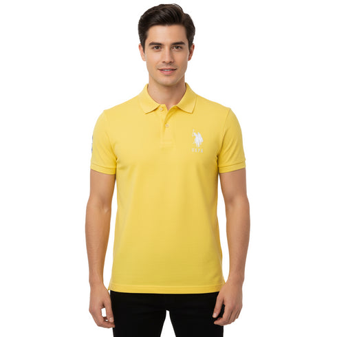 U.S POLO ASSN. PIQUE PRINTED GRAPHIC POLO-MENS | YELLOW