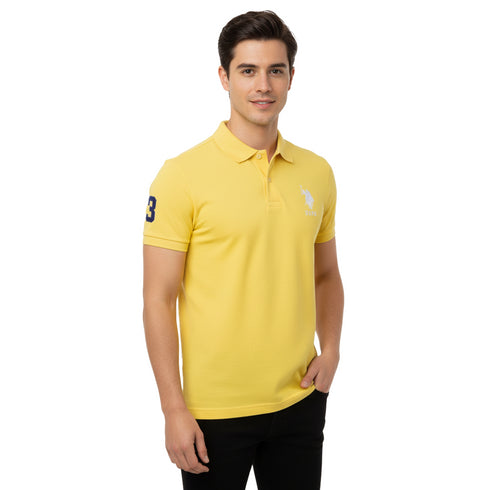U.S POLO ASSN. PIQUE PRINTED GRAPHIC POLO-MENS | YELLOW