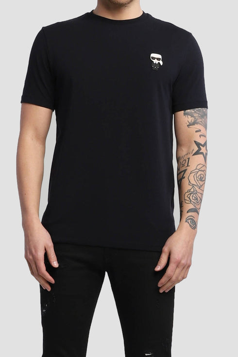 KARL LAGERFELD Crewneck T-Shirt in Black – Classic and comfortable.