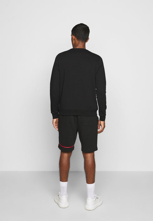 KARL LAGERFELD PRE-OWNED SWEATSHIRT - EMBROIDERED & LEATHER | BLACK