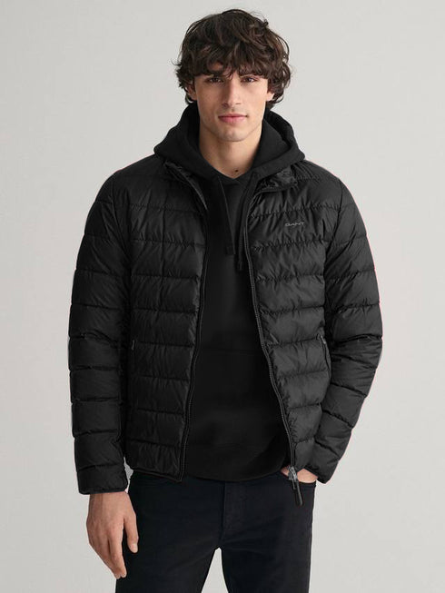 GANT MEN’S LIGHT DOWN QUILTED JACKET - WATER REPELLENT | BLACK