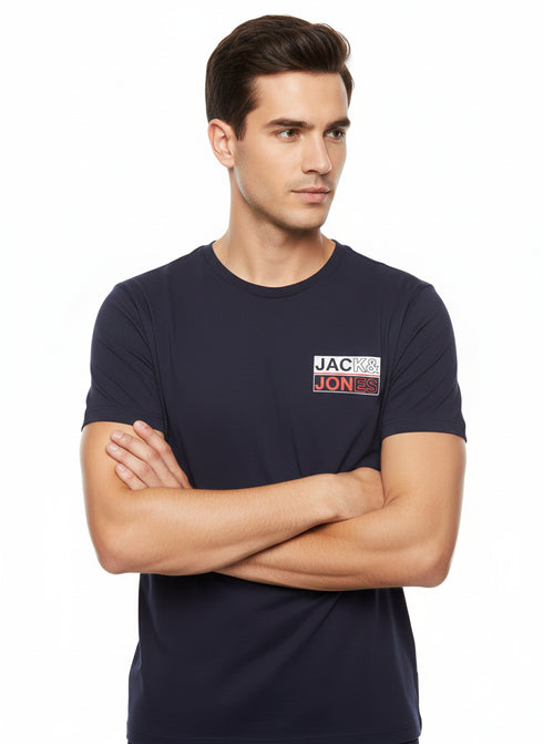 JACK & JONES MENS PREMIUM LOGO T-SHIRT | NAVY BLUE