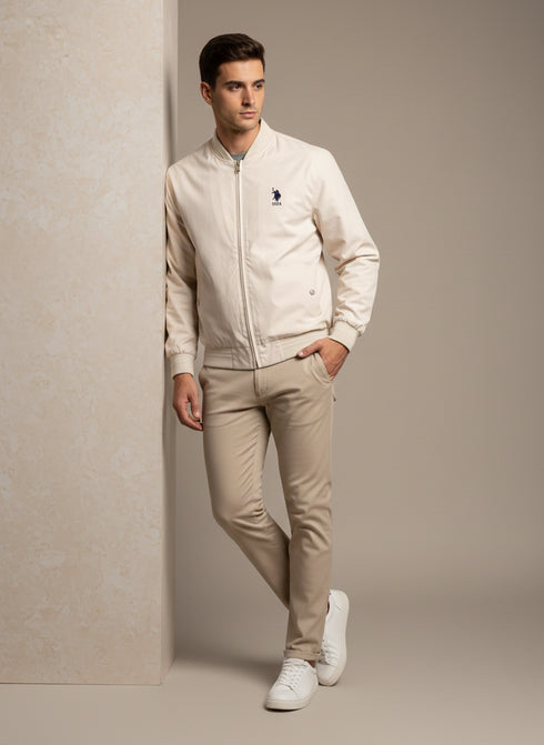 US POLO ASSN. PREMIUM WATER-RESISTANT REVERSIBLE JACKET IMPORTED | BEIGE