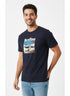 JACK & JONES MEN’S SURFING GRAPHIC T-SHIRT | NAVY BLUE