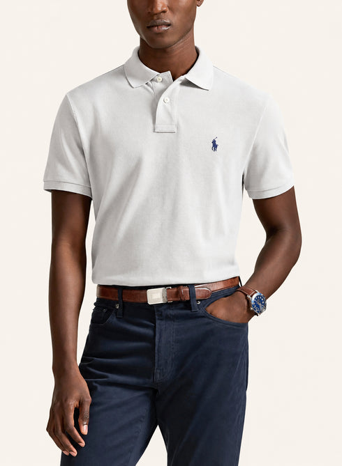 POLO RALPH LAUREN THE ICONIC CUSTOM SLIM FIT MESH POLO | CREAM