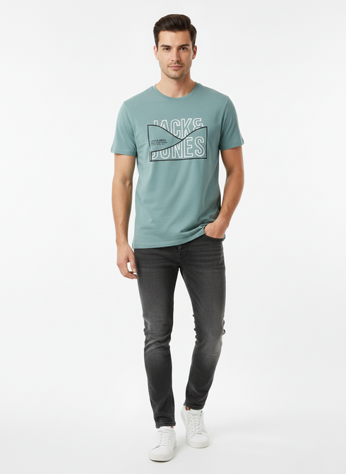 JACK & JONES MEN’S PREMIUM GRAPHIC T-SHIRT | AQUA GREEN