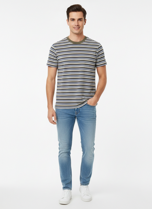 JACK & JONES MEN’S PREMIUM STRIPED T-SHIRT