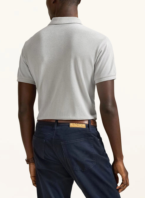 POLO RALPH LAUREN THE ICONIC CUSTOM SLIM FIT MESH POLO | CREAM