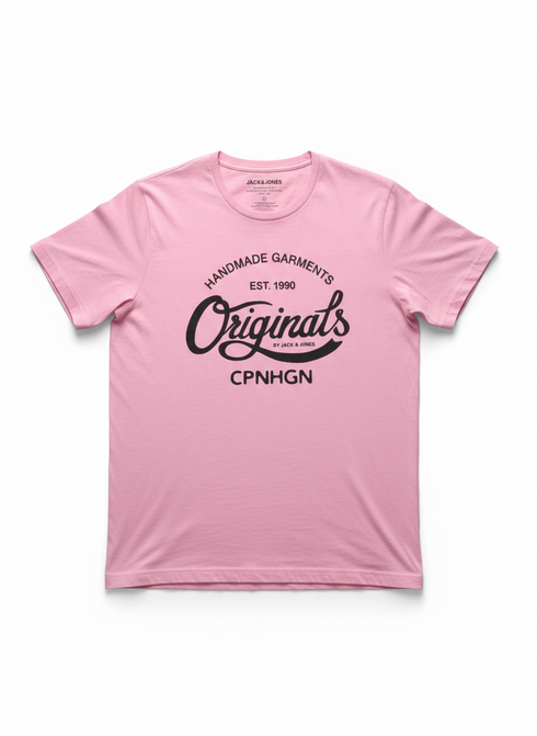 JACK & JONES MEN'S PREMIUM GRAPHIC T-SHIR | PINK
