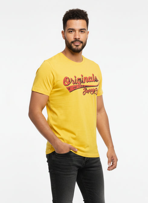 JACK & JONES ORIGINALS MEN'S GRAPHIC T-SHIRT | YELLOW