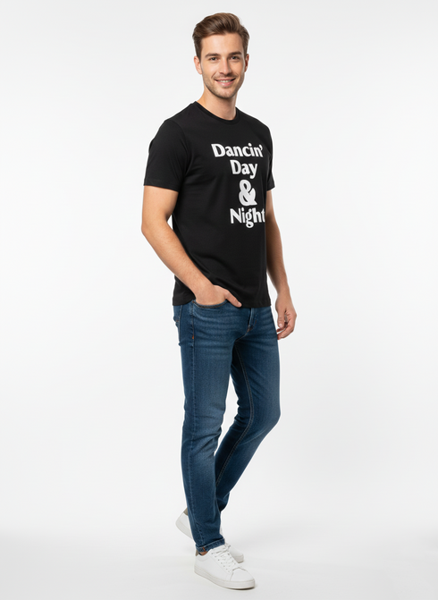 JACK & JONES MEN’S PREMIUM GRAPHIC T-SHIRT | BLACK