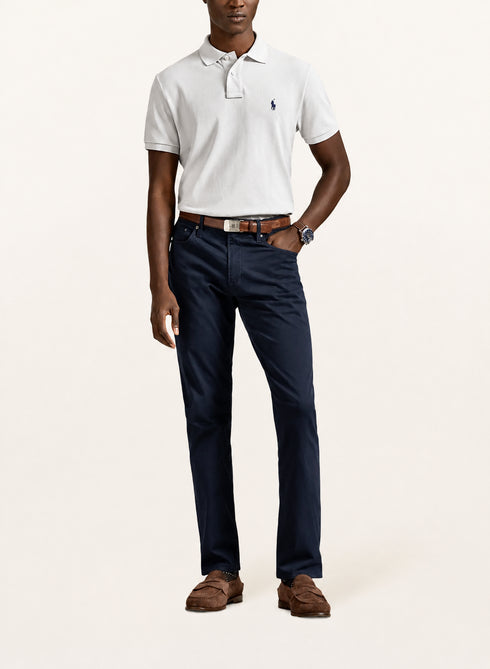 POLO RALPH LAUREN THE ICONIC CUSTOM SLIM FIT MESH POLO | CREAM