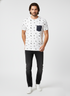 JACK & JONES MEN’S WHITE PRINTED T-SHIRT WITH CONTRAST POCKET | WHITE