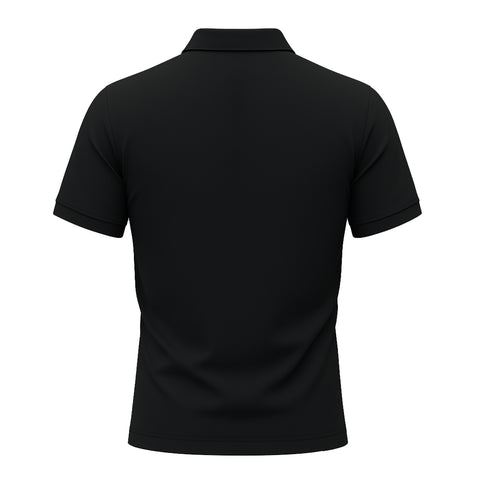 BALMAIN TEXT REVERSE EMBROIDERY POLO SHIRT | BLACK