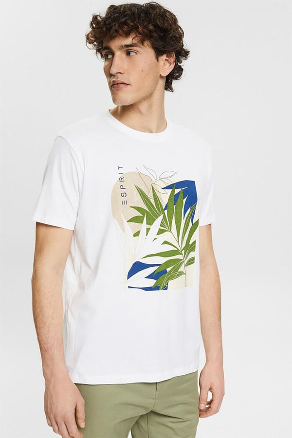 ESPRIT MEN T-SHIRT PRINT REGULER | WHITE