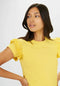 CONBIPEL WITH RUFFLES - BASIC T- SHIRT | YELLOW