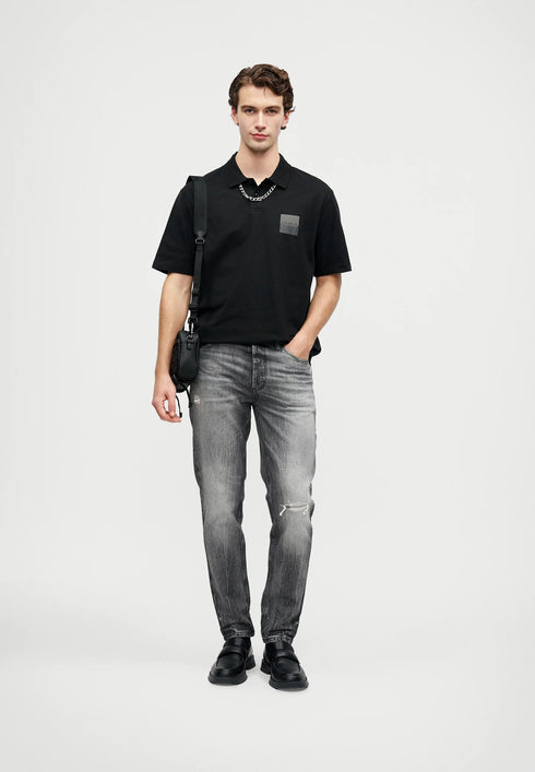HUGO BOSS DUSPLITY POLO SHIRT | BLACK