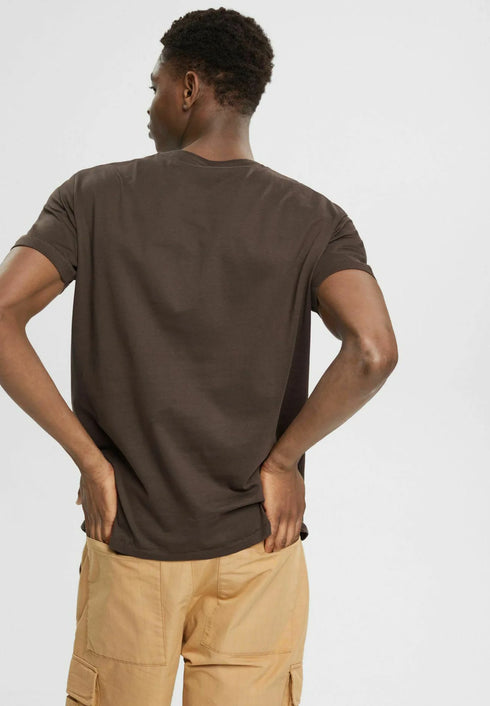 ESPRIT MEN T-SHIRT FRONT PRINT | BROWN